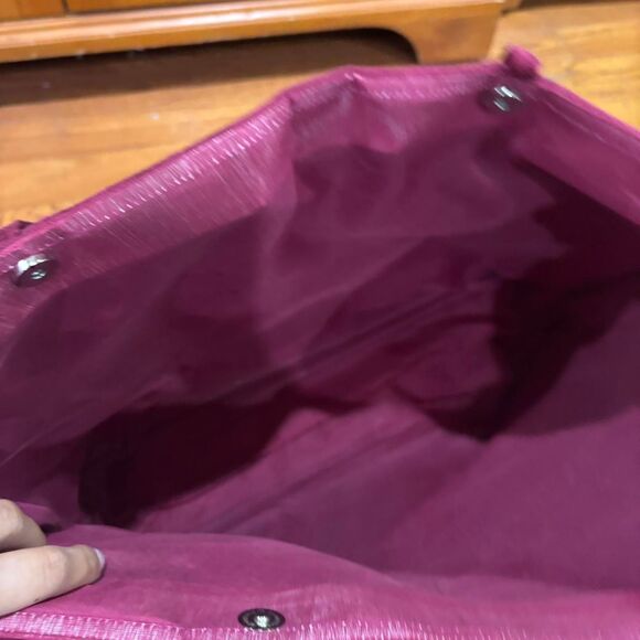 PRIMAVERA Plum Purple Maroon Sparkly Velvet Large Shoulder Tote Luxury Bag - Picture 3 of 4